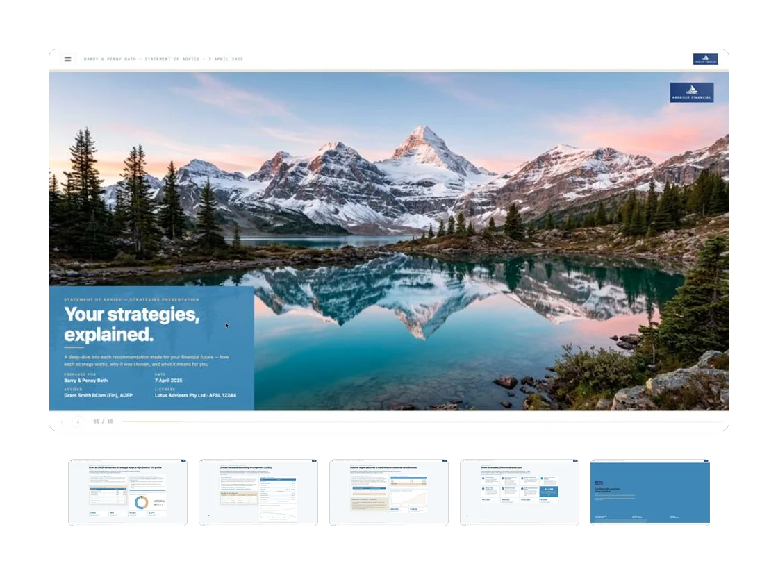 An advice document becoming an interactive presentation
